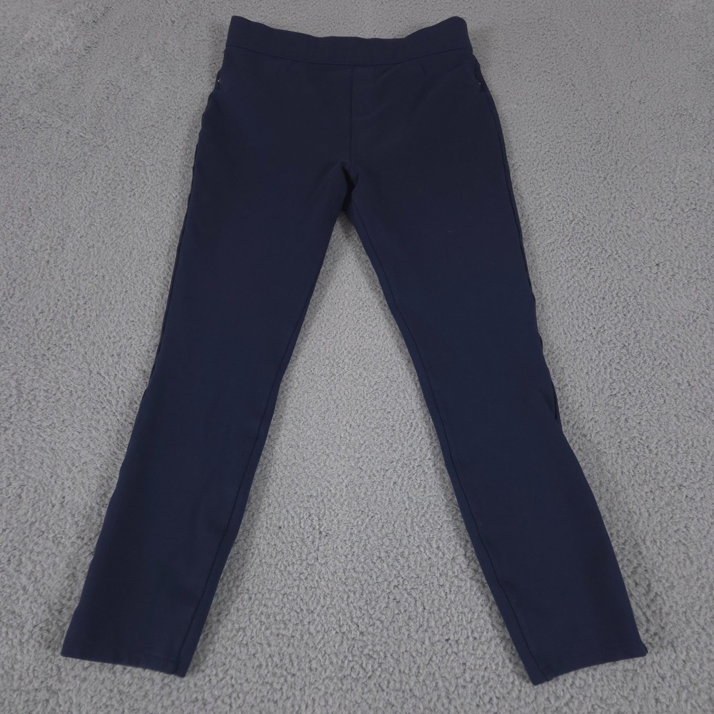 Spanx Pants Womens Large Navy Perfect Ankle Stretch High Rise Pull On Ponte